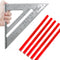 Carpenter Square, 7-inch Aluminum Square+ 5Pcs Woodworking Pen Rafter Carpenter Triangle Square Pressional Easy-Read Layout Tool framing Square (A...