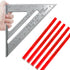 Carpenter Square, 7-inch Aluminum Square+ 5Pcs Woodworking Pen Rafter Carpenter Triangle Square Pressional Easy-Read Layout Tool framing Square (A...
