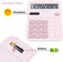 Cute Pink Desktop Calculator with Big Buttons, Dual Power Source, Solar and Battery, Large Display Screen - Perfect for Office, Teachers, and Stud...