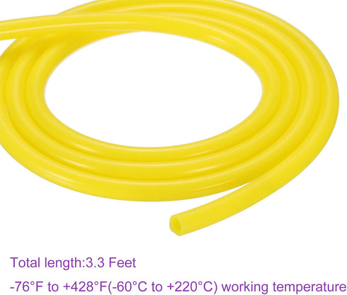 DMiotech 5/32" ID 1/4" OD 3.3 Feet Silicone Tube Yellow Industrial Silicone Tubing for Water Air Pump...