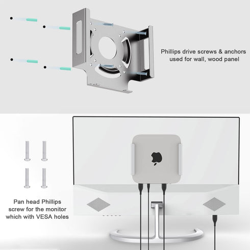 IFCASE Mac Mini M2 Mount, Heat Dissipation Design Anti-Scratch Behind Monitor, Under Desk, Wall Mount Stand for Mac Mini 2011 to 2023 M2 Pro, Comp...