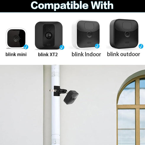 No-Drill Outdoor Security Camera Pole Mount, Universally Compatible with Eufy, Arlo, Simplisafe, and More...