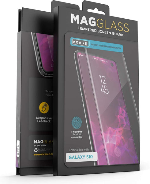 magglass Samsung Galaxy S10 Tempered Glass Screen Protector w/In Screen Fingerprint Sensor - Anti Bubble UHD Clear Scratch Resistant Display Guard...