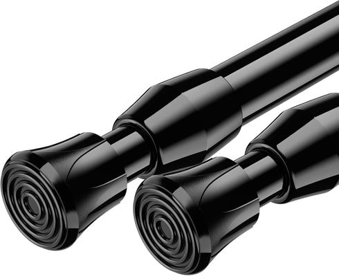 AIZESI Spring Tension Curtain Rods Short Tension Rod (Black,27" to 37"-2Pcs)...