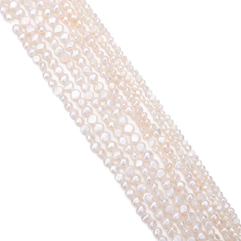 Natural Pearl Beads Side Hole 8-9mm White Freshwater Cultured Loose Gemstone Beads for DIY Jewelry Making 13.8''/Strand...