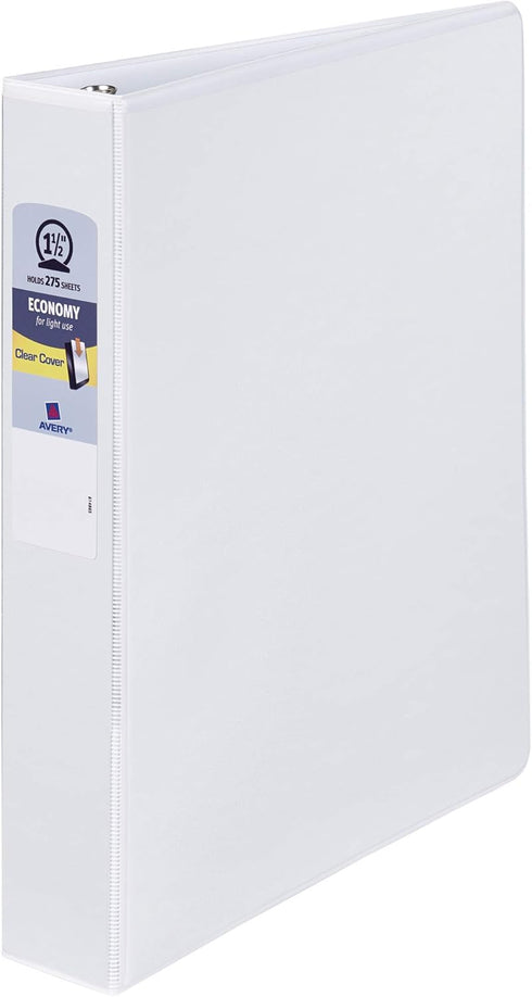 AVE21086 - Avery Economy View 3 Ring Binder, 1.5 Round Rings, 1 White Binder...