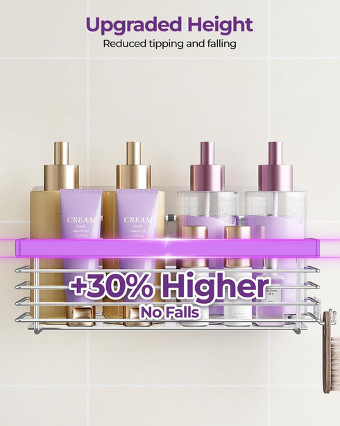 ODesign Shower Caddy 3 Pack SUS304 Stainless Steel-No Drilling-Shower Bathroom Shelves Rack,Rustproof Wall Mounted,Adhesive Shower Shelf Basket Or...