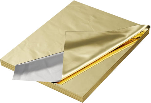 Crown Display Metallic Gold Foil Sheets For Gift Wrapping 100 Sheets I 15 In X 20 In I Gold Foil Sheets For Crafts I Plastic Wrap For Presents I G...