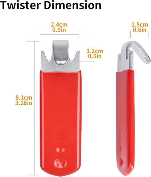 T-Post Clip Tool: Fence Wire Twisting and Fencing Tool with Red Rubber-Coated Handle - Easy to Use and Time-Saving (2 pcs)...