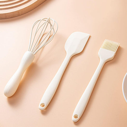 Silicone Spatula Set Food Grade with Pastry Brush and Whisk, Nonstick Cookware High Heat Resistant Seamless Design Kitchen Spatulas for Cooking, B...