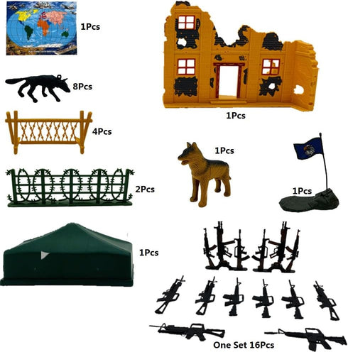Action Figure Play Set 14pcs Military Toys Trooper with Accessories Including Army Gear Playset - Army Ranger Action Figures Military Toy Soldiers...