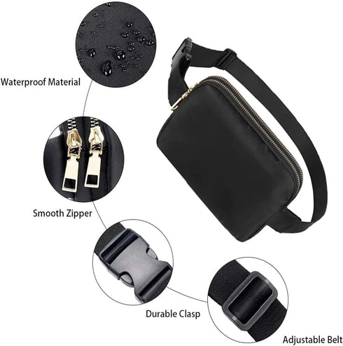 Geestock Small Belt Bag, Fanny Packs for Women&Men, Fashionable Waterproof Waist Pack, Crossbody Bag Purse, Everywhere Belt Bag, with Adjustable S...