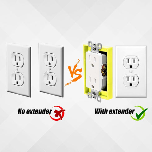 4pcs Single Gang Outlet Box Extender, 1/2 Inch Electrical Outlet Extender Receptacle Extender Outlet Extension Wall Socket Box for Electrical Box ...