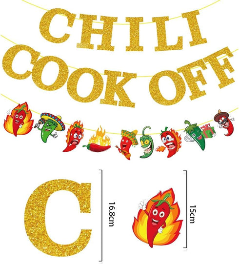 Chili Cook Off banner Decorations, cooking Chili Contest Tasting Competition Party Banners Chili Festival Party Supplies for Kitchen decorations f...