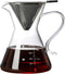 Pour Over Coffee Maker - Elegant Drip Coffee Maker with Reusable Stainless Steel Filter/Dripper, Lead-Free Borosilicate Glass Coffee Carafe for 1-...