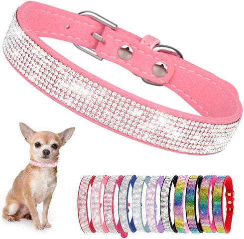 Bling Dog Collars for Large Dogs Female Diamond Fancy Crystal Glitter Pretty Jewel Rhinestone Puppy Collars for Small Medium Large Breed Pet Girl ...