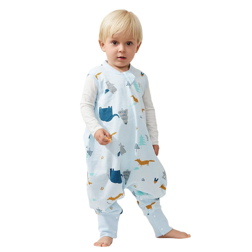 Duomiaomiao 0.5 TOG Toddler Sleep Sack 24-36 Months 100% Cotton Lightweight Baby Sleep Sack with Feet, Breathable Comfy Toddler Wearable Blanket...