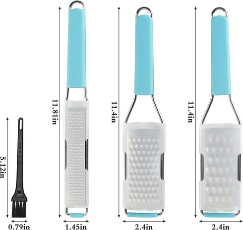 Cambom Lemon Zester Grater Three-piece Suit - Heavy Duty Kitchen Tool for Parmesan Cheese, Ginger, Garlic, Nutmeg, Chocolate, Vegetables?Fruits?St...