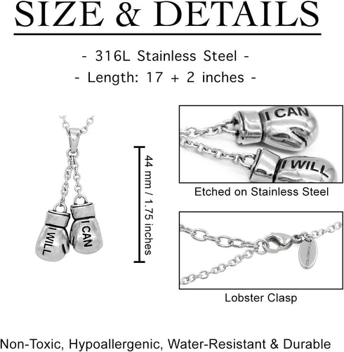 Controse Knockout Boxing Gloves Necklace...