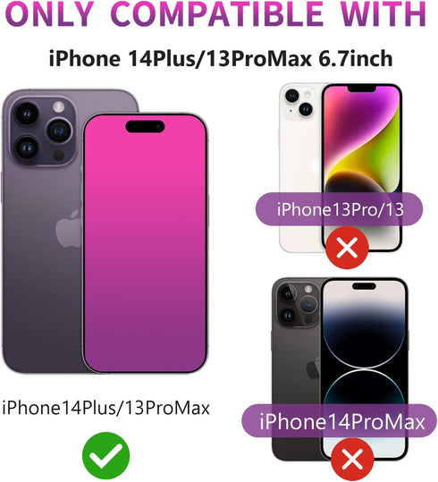 2 Pack Gradient Tempered Glass for iPhone 14 Plus / 13 Pro Max Privacy Screen Protector for iPhone 14Plus / 13 ProMax 6.7inch Anti Spy Anti Blue L...