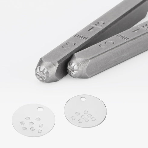 Tlimus 12pcs Flower Theme Metal Stamps, 3MM (1/4”) Metal Stamping Tools DIY Arts and Crafts Supplies Stamping Accessories, Leather & Wood Stamps...