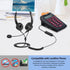 AGPTEK Hands-Free Call Center Noise Cancelling Corded Binaural Headset Headphone with 4-Pin RJ9 Crystal Head and Mic Microphone for Desk Phone - T...
