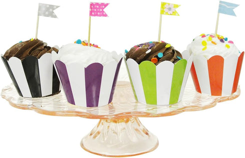 Wrapables Standard Size Striped Cupcake Wrappers (Set of 20), Orange...