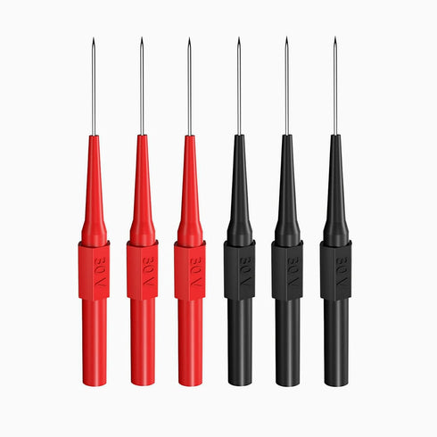 6 PCS Multimeter Test Probe Pins, 0.7mm Back Probe Kit,Auto Repair Test Leads of 4mmm Banana Plug Red and Black Non-Destructive Wire Piercing Prob...