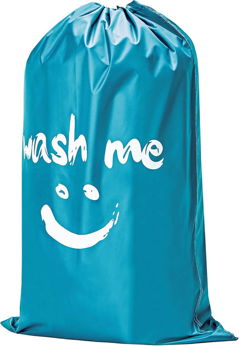 HOMEST 2 Pack XL Wash Me Travel Laundry Bag, Dirty Clothes Organizer, Large Enough to Hold 4 Loads of Laundry, Easy Fit a Laundry Hamper or Basket...
