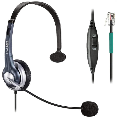 Callez Wired Telephone Headset Mono, Call Center RJ9 Phone Headset with Noise Canceling Mic Compatible with ShoreTel 480 Plantronics T10 Polycom Z...