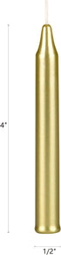 Mega Candles 20 pcs Unscented Gold Exquisite Mini Taper Spell Candles, 4 Inch Tall x 1/2 Inch Diameter, Magic Chimes, Enchantment, Casting Rituals...