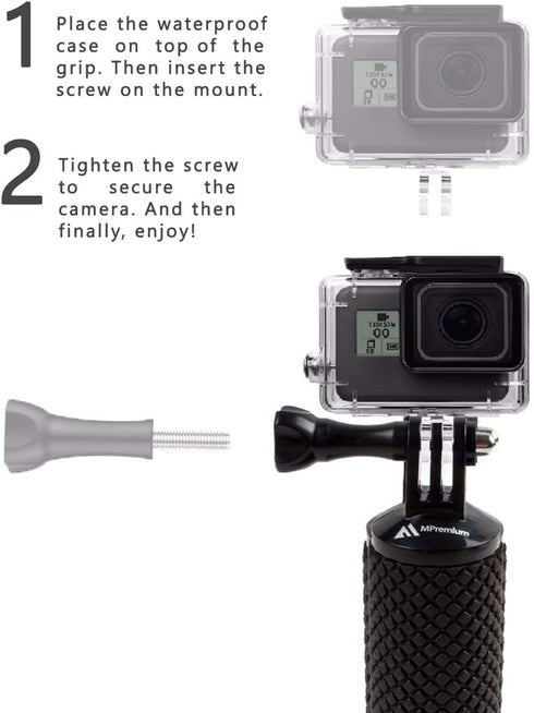 Waterproof Floating Hand Grip Compatible with GoPro Hero 12 11 10 9 8 7 6 5 4 3+ 2 1 Session Black Silver Camera Handler & Handle Mount Accessorie...