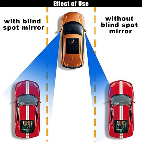 4PCS Car Blind Spot Mirrors, Adjustable HD Glass Auto Side Rear View Mirrors Round Wide View Angle Mirror, Car Rear View Convex Accessories with F...