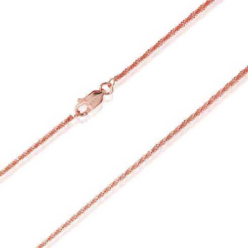 SEA OF ICE 925 Sterling Silver 2mm Twisted Rock Chain Anklet For Women, Size 9", 10" and 11"...