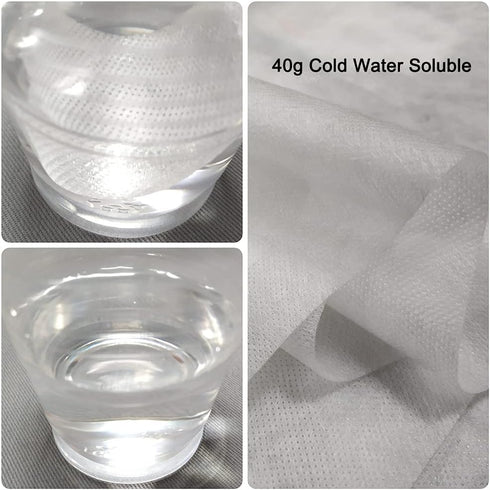 Wash-Away Water Soluble Stabilizer 10" x 3 Yard Light Weight DGQ Non Woven Wash Away Machine Embroidery Topping Embroidery Stabilizer Backing for ...