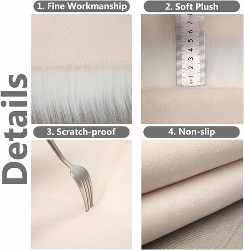 Small Product Photo Background & Luxury Photo Props, 12 Inches Small Square Faux Fur Sheepskin Cushion Fluffy Area Rug, Great for Tabletop Photogr...