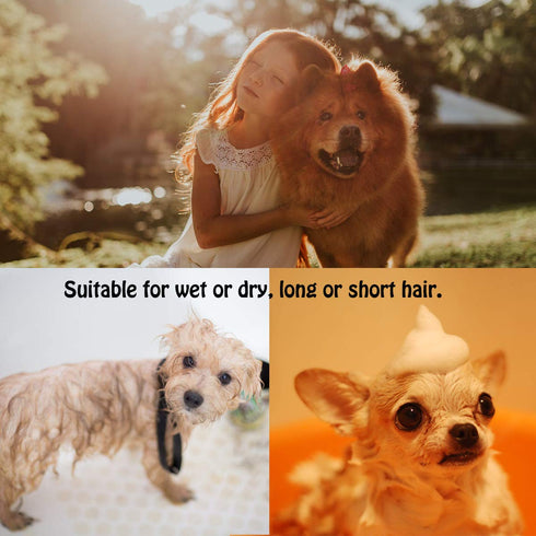 3 Pcs Dog Comb Pet Cat Grooming Combs for Matted Shedding or Knotted Hair, Stainless Steel, Medium Coarse, TuNan Metal Anti Knot Hair Combs for Sm...