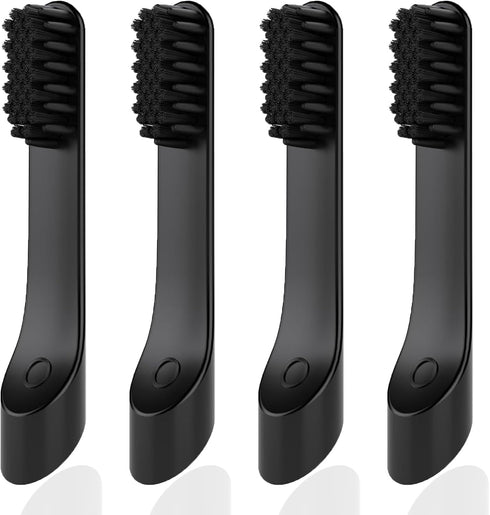 4-Count Black Electric Toothbrush Replacement Heads Compatible with Quip, Adult Refill Brush Heads...