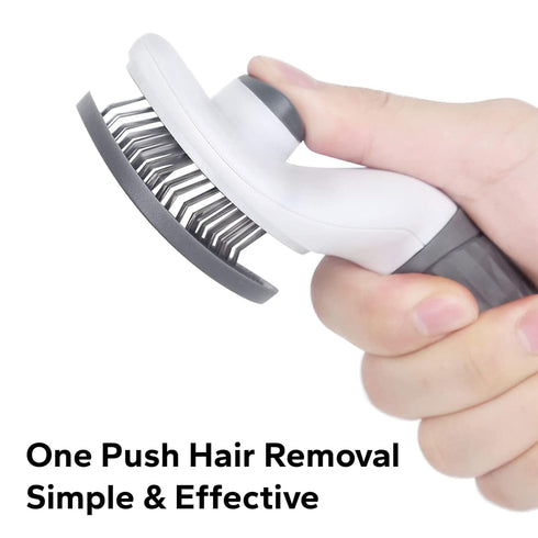 1208S Pet Grooming Brush Shedding and Dematting Comb for Small and Large Dogs, Cats-Grey...
