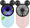 Cute Personal Mini Fan, Handheld & Portable USB Rechargeable Fan with Beautiful LED Light, 3 Adjustable Speeds, Portable Holder, for Indoor Or Out...