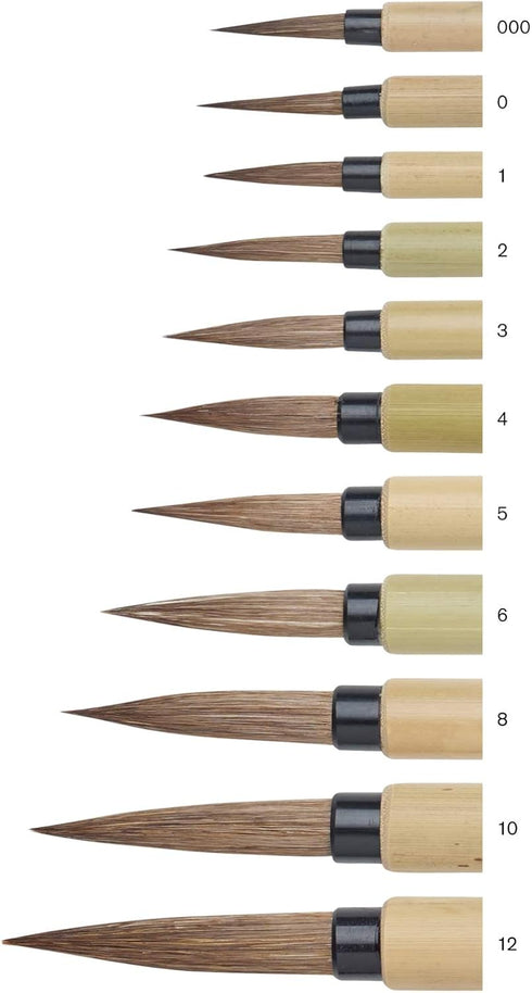 Winsor & Newton Series 150 Bamboo Short Handle Brush-Round #000,Brown...