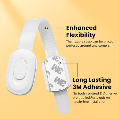 Child Safety Cabinet Locks(6 Pack) Child Proof Cabinet Locks with Adhesive for Fridge, Cabinets, Drawers, Dishwasher, Toilet Safe Material No Dril...