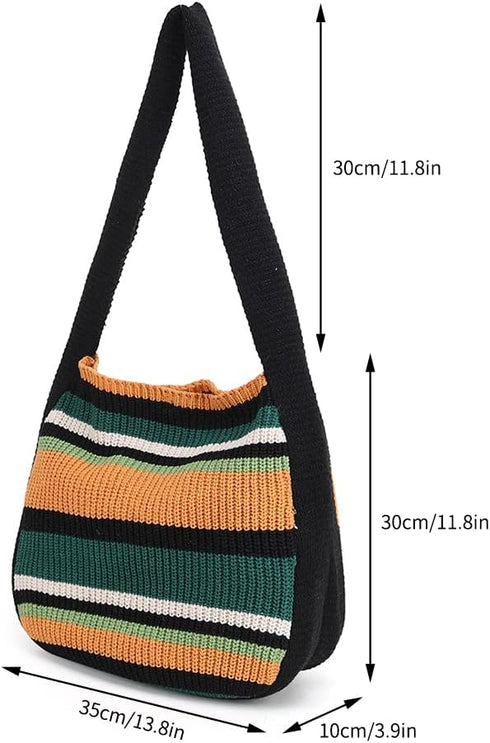 ENBEI Women's Shoulder Handbags Crocheted Bags Large knit bag Tote bag aesthetic for school cute Tote bags Beach Bag Tote...