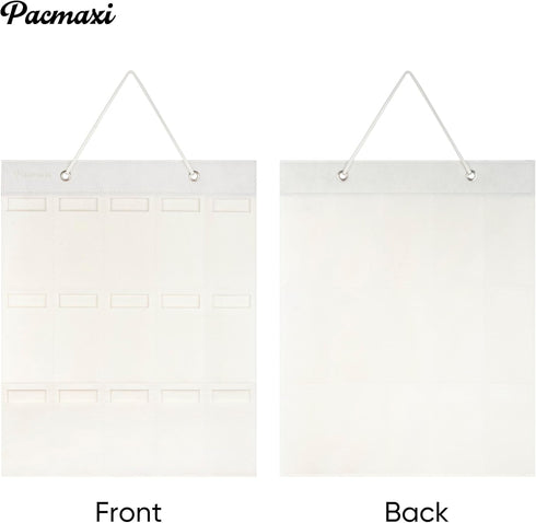 PACMAXI Sunglasses Storage Organizer, Wall Pocket Mounted by Sunglasses, Hanging Eyeglasses Storage Holder, Eyewear Display. (Ivory white, 15 Slot...