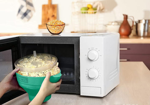 The Original Korcci Microwaveable Silicone Popcorn Popper, BPA Free Microwave Popcorn Popper, Collapsible Microwave Popcorn Maker Bowl, Dishwasher...