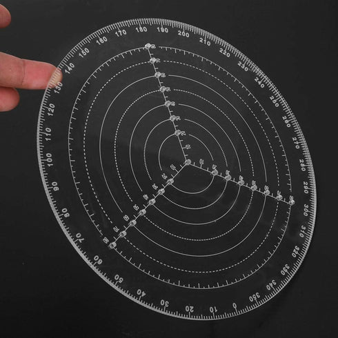 7.87" Round Center Finder Compass Transparent Acrylic Wood Turning Tool Lathe Parts Accessories for Locating Center Woodworking Measure...
