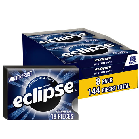 ECLIPSE Winter Frost Sugar-Free Chewing Gum - 8 Packs, 18-Count Each Gum Packs...