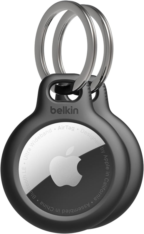 Belkin Apple AirTag Secure Holder with Key Ring - Durable Scratch Resistant Case With Open Face & Raised Edges - Protective AirTag Keychain Access...