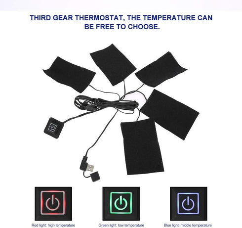 Electric Heating Pad, 5V Electric Cloth Heater, USB Electric Film Heater Pads Heating , Washable Cushion Clothing Fever Tablets for Neck, Back, Ab...