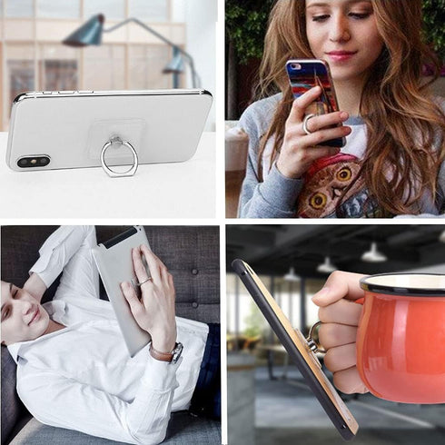 Transparent Phone Ring Holder Stand 2 Pcs, 360° Rotation Cell Phone Ring Holder Mobile Finger Kickstand Hand Phone Grip for iPhone, Clear Phone Ri...